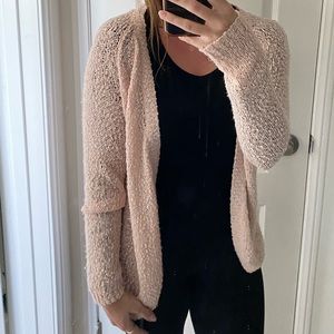 Rose soft pink light wool cardigan only
